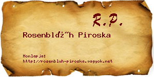 Rosenblüh Piroska névjegykártya