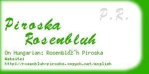 piroska rosenbluh business card
